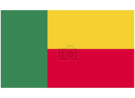 Image vectorielle isolée du drapeau national du Bénin