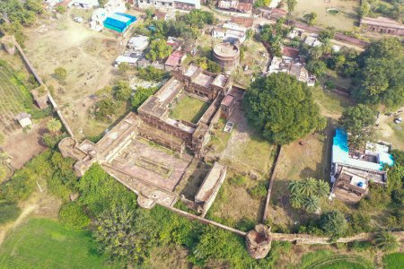 Photo for Bhopal, Madhya Pradesh, India - January 14, 2022: Aerial view of the ruins of Islamnagar fort and palace complex situated in the outskirts of Bhopal, Madhya Pradesh, India - Royalty Free Image