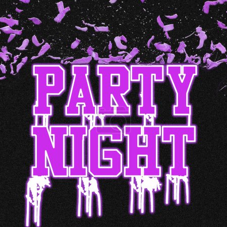 Party Night Poster Text Effect Illustration