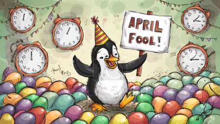 Funny April Fool Day Illustration