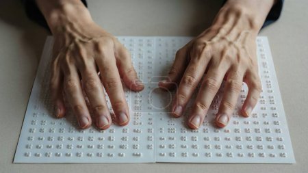 Blind Reading Text In Braille