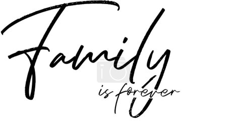 Illustration for The "Family Is Forever" Tattoo Design Idea Vector File showcases a meaningful and heartwarming concept. - Royalty Free Image