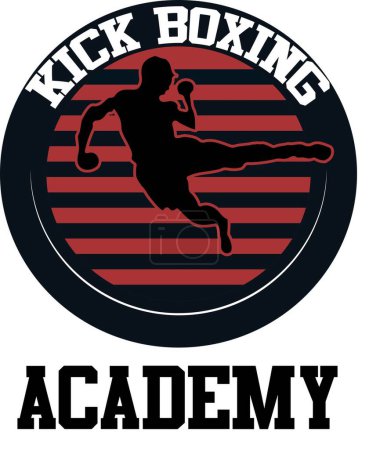 Illustration for This Kick Boxing Academy Logo Template is perfect for martial arts academies, boxing clubs, and fitness centers that offer kickboxing classes. - Royalty Free Image