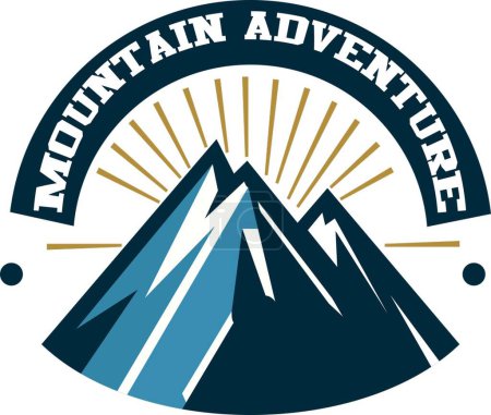 Illustration for Looking for a logo template that perfectly represents your mountain adventure business? This Mountain Adventure Logo Template is just what you need - Royalty Free Image