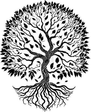Téléchargez les illustrations : Le "Tree of Life Logo Template Vector File" est une conception symbolique et significative qui représente le concept de croissance, d'interconnexion et d'harmonie.. - en licence libre de droit