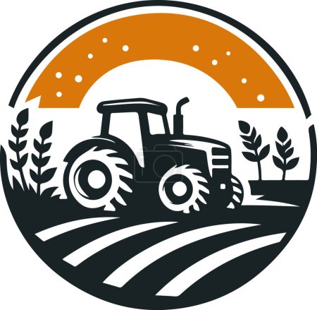 Illustration for Tractor Agriculture Logo Template Vector - Royalty Free Image