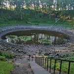 Kaali meteor crater valley. Saaremaa island. Estonia. Amazing mystical place.