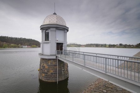 Dam on Plumlov water reservoir in Czech republic.