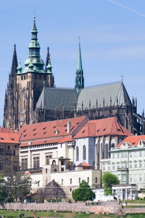 Château de Prague - point de repère de la capitale de la République tchèque. Siège du président tchèque. Centre historique de Prague.