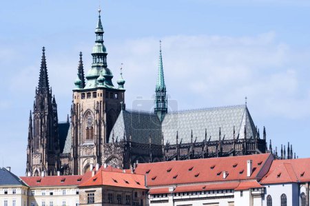 Prague Castle - landmark of capital of Czech republic. Main office of Czech president. Historical Prague town center.