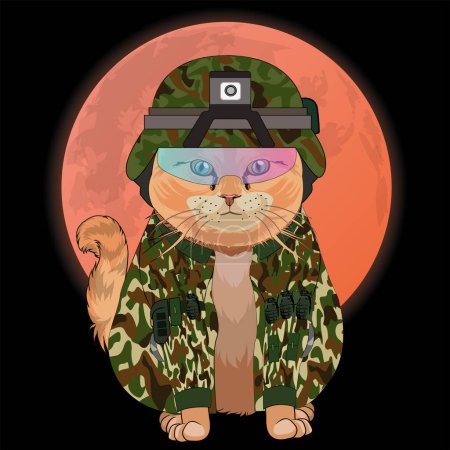 Foto de Ejército gato lindo militar tropas - Imagen libre de derechos