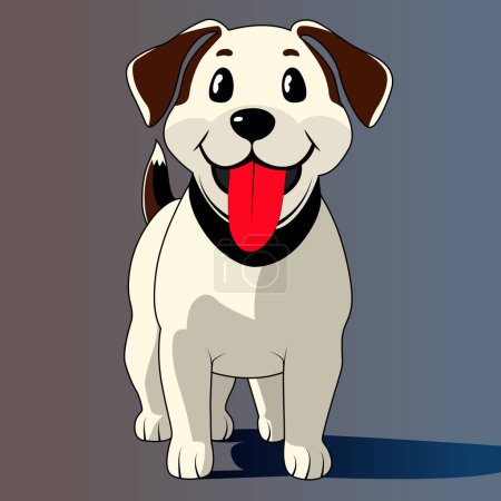 Foto de Lindo perro de dibujos animados Vector Ilustración. Sonriente estilo de dibujos animados - Imagen libre de derechos