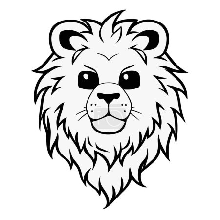 Foto de León cabeza cara logo silueta negro icono tatuaje mascota mano dibujado rey león silueta animal vector ilustración - Imagen libre de derechos