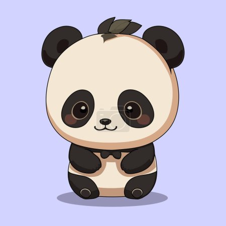 Foto de Muy lindo panda bebé de dibujos animados. Ilustración vectorial - Imagen libre de derechos