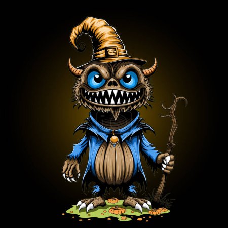 Foto de Personaje mascota adulto Dibujos animados monstruo de miedo en Halloween eps - Imagen libre de derechos