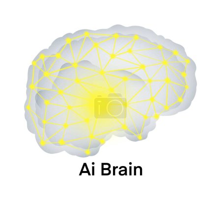 Photo for Illustration of physics and Technology, Artificial intelligence is intelligence demonstrated by machines, artificial intelligence systems are powered by machine learning, AI's brain - Royalty Free Image
