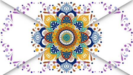 Mandala Ornament, Vintage Yoga Mandala Spinnen, Nahtlose Animation Mandala Muster geometrische, dekorative Blumenmuster, Mandala in indischem Motiv, Esoterik kosmischen, tibetischen Buddhisten