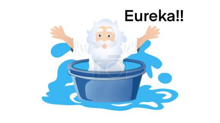 archimède de syracuse ancien génie mathématicien inventeur disant eureka dans le bain, la physique et la chimie, principe d'Archimède, la force flottante est égale au poids du fluide déplacé