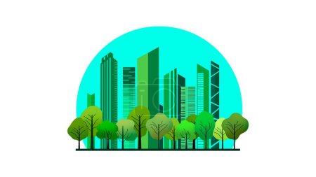 Photo for Green city concept , green town with trees, Ecological city and environment conservation, Eco friendly, Green Cities Campaign promoting sustainable urban planning in an Earth day theme - Royalty Free Image