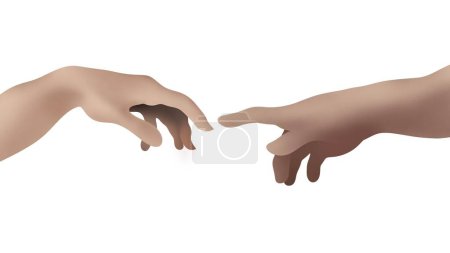 Photo for The Creation of Adam, a modern take on Michelangelo's painting, Human relation, friendship, support symbol, Concept of human relation, community, togetherness, symbolism, culture and history - Royalty Free Image