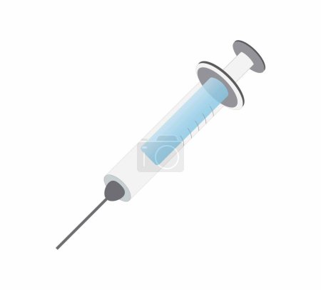 Medical syringe and needle on white background, Glass syringe, medicine medical line icon syringe, Medical syringe symbol