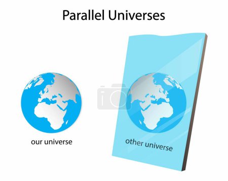 Ilustración de Ilustración de la astronomía y la física, Universos paralelos y multiverso, El multiverso es un grupo hipotético de universos múltiples - Imagen libre de derechos