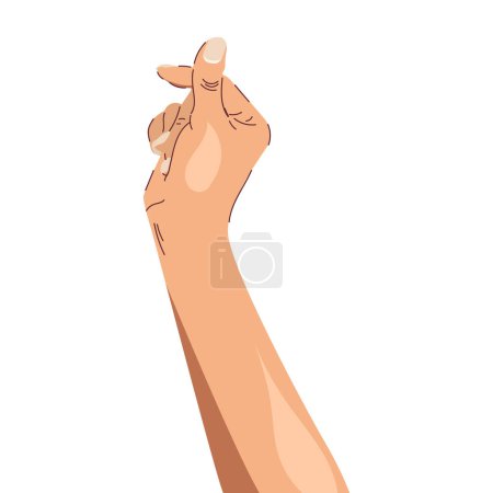 Illustration for Asian hands illustration gesturing love sign on white background - Royalty Free Image