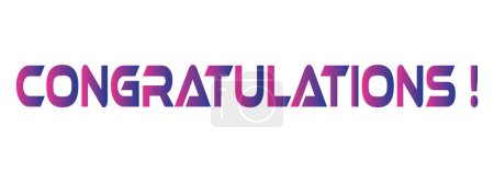 Congratulations text red and blue gradient. This text is so nice to use any party or others.