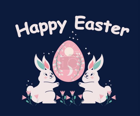 Vacances de Pâques, Oeufs et lapins vecteurs de Pâques