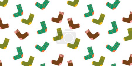 Illustration for Seamless pattern from socks. Geometric simple pattern in flat style. Minimalism. - Royalty Free Image