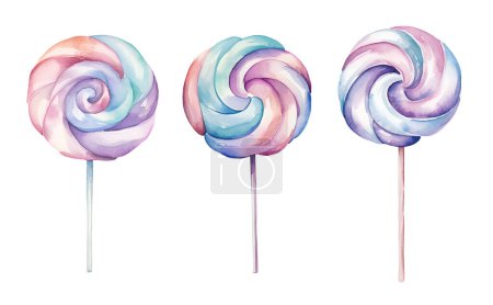 Watercolor lollipop. Illustration clipart isolated on white background.