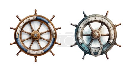 Illustration for Ship steering clipart, isolated vector illustration. - Royalty Free Image
