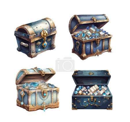 Illustration for Treasure chest clipart, isolated vector illustration. - Royalty Free Image