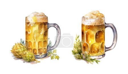 Beer clipart, isolated vector illustration.
