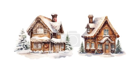 Illustration for Gingerbread house clipart, isolated vector illustration. - Royalty Free Image