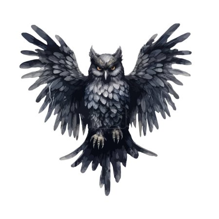 Illustration for Gothic owl clipart, isolated vector illustration. - Royalty Free Image