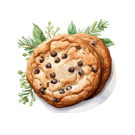 Illustration for Chocolate chip cookies clipart, isolated vector illustration. - Royalty Free Image