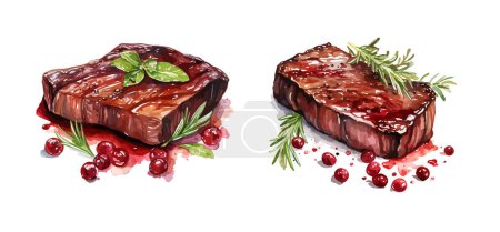 Illustration for Steak clipart, isolated vector illustration. - Royalty Free Image