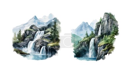 Illustration for Waterfall clipart, isolated vector illustration. - Royalty Free Image