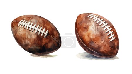 American Football Cliparts, isolierte Vektorillustration.