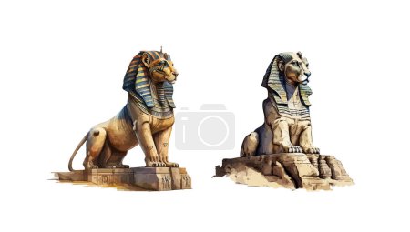 Illustration for Egypt sphinx clipart, isolated vector illustration. - Royalty Free Image