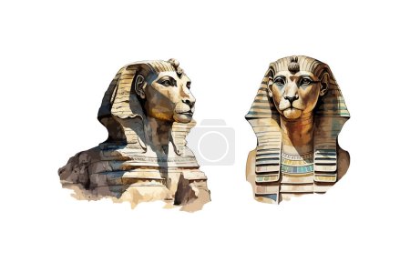 Illustration for Egypt sphinx clipart, isolated vector illustration. - Royalty Free Image