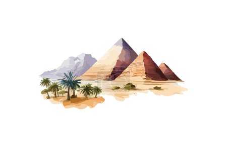 Illustration for Ancient Egypt landscape clipart, isolated vector illustration. - Royalty Free Image