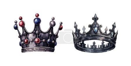Téléchargez les illustrations : Clipart couronne gothique, illustration vectorielle isolée. - en licence libre de droit