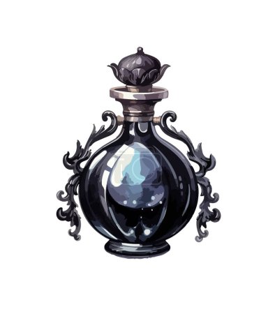 Ilustración de Clipart de perfume gótico, ilustración vectorial aislada. - Imagen libre de derechos