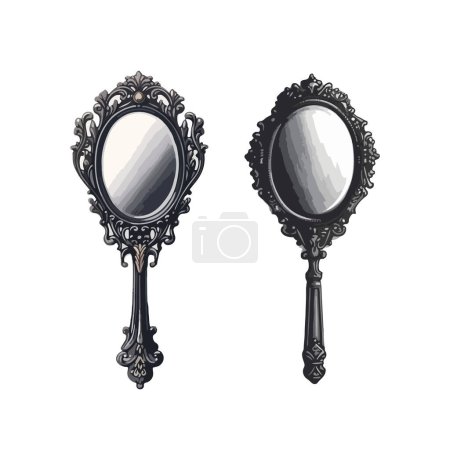 Illustration for Gothic mirror clipart, isolated vector illustration. - Royalty Free Image