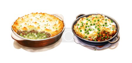Illustration for Shepherd's Pie, Patrick's day, vector clipart illustration with isolated background. - Royalty Free Image