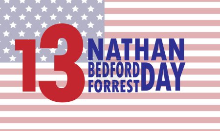 Ilustración de Nathan Bedford Forrest diseño de saludo de día - Imagen libre de derechos
