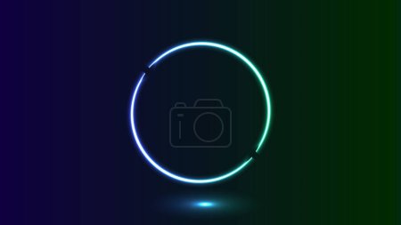 round picture frame design with glowing neon color effect with black background color suitable for editing materials and others