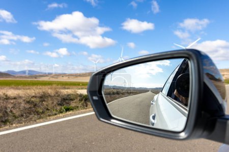 Photo for Road from a car rearview mirror - Royalty Free Image
